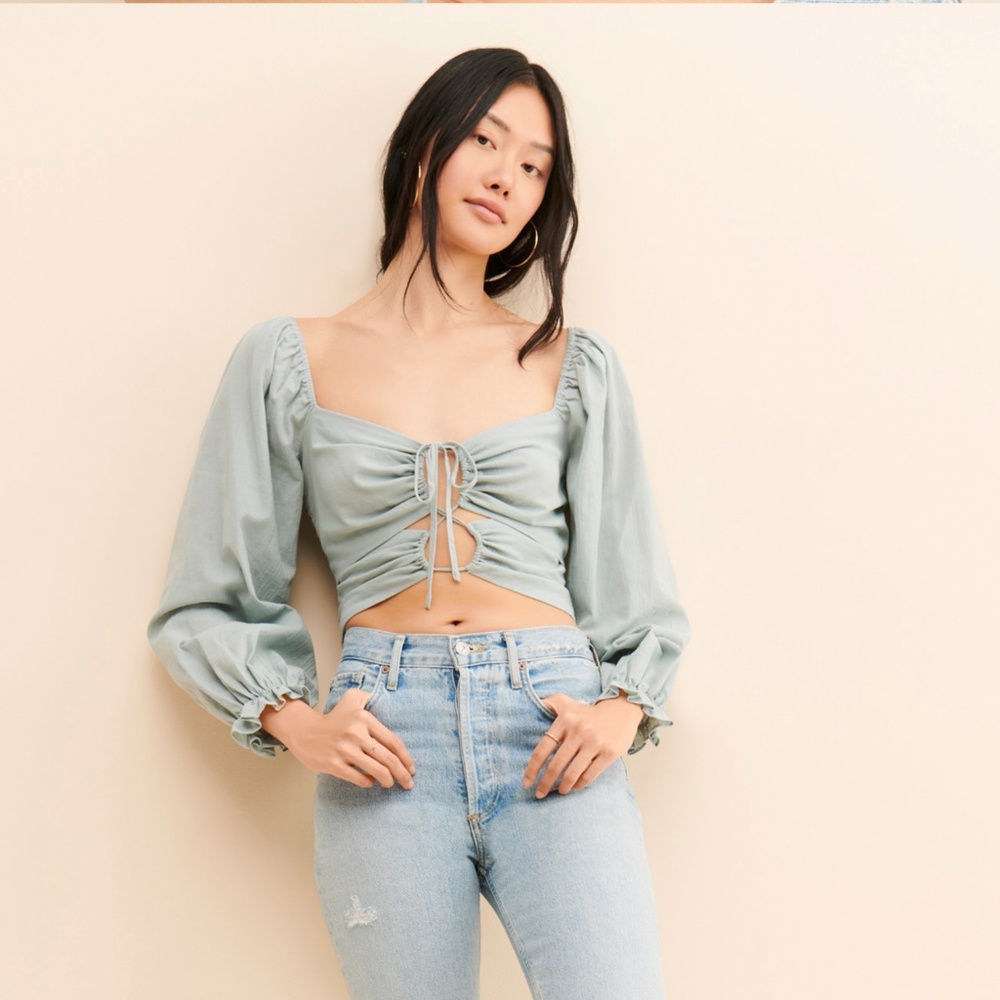 Astr The Label - Drawstring Crop Top With Blouson… - image 1